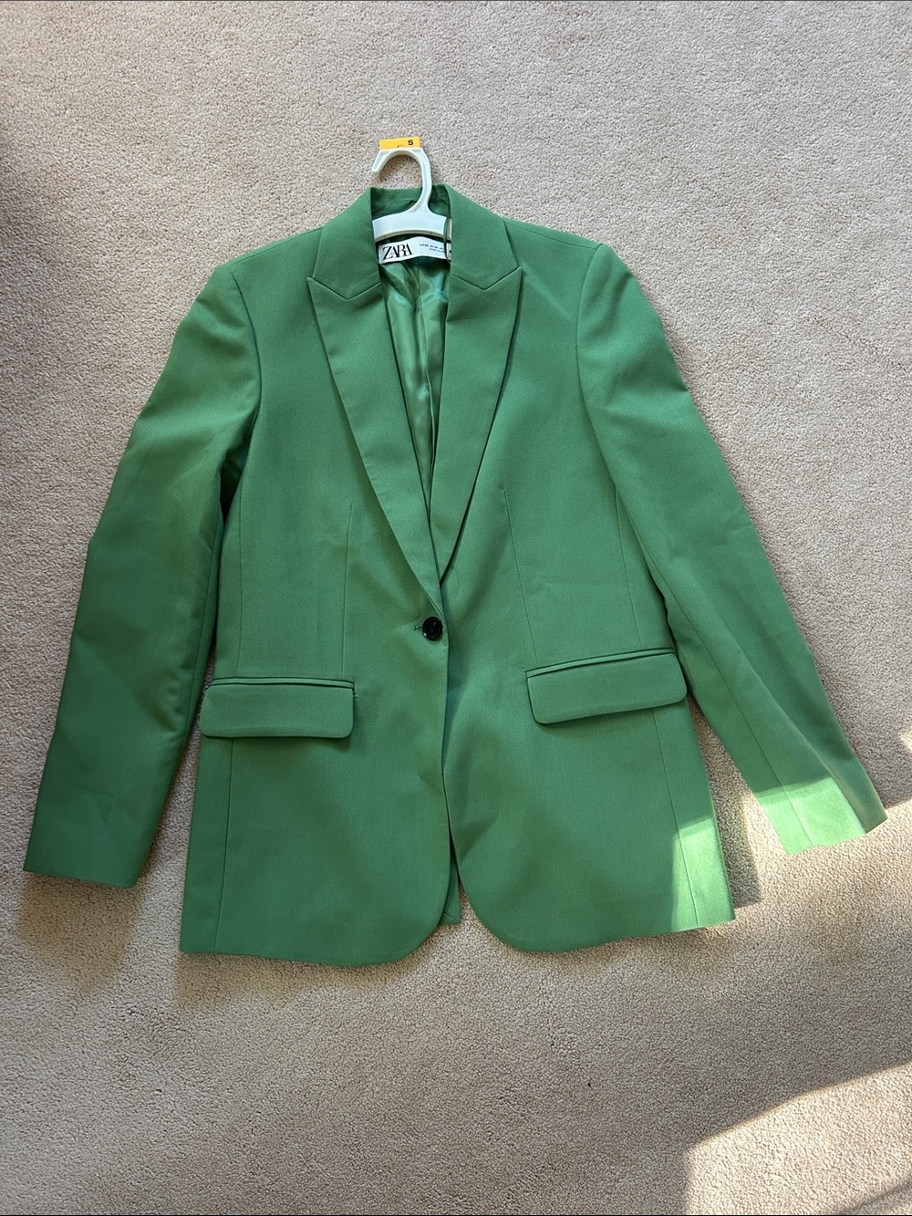 Zara Emerald Green Single-Button Tailored Blazer
